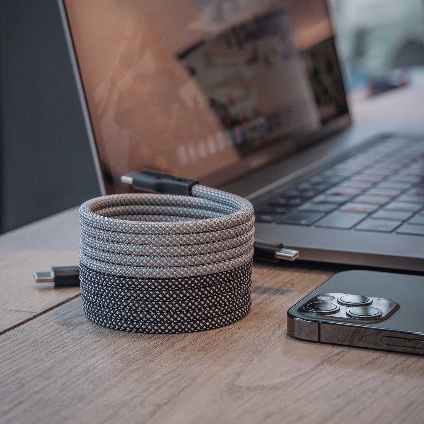 PowerKant | Magnetisk anti-tangle-ladekabel på 1 meter |