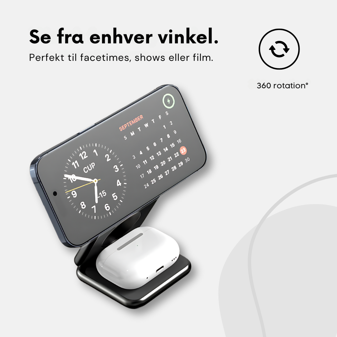 TriDock | 3-i-1 Trådløs Oplader