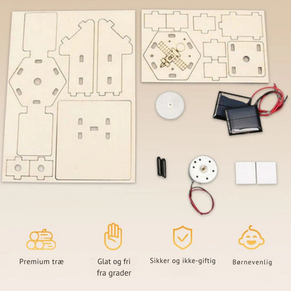 TræSatellit | DIY Solcelledrevet Træ Satellit Model Videnskabssæt