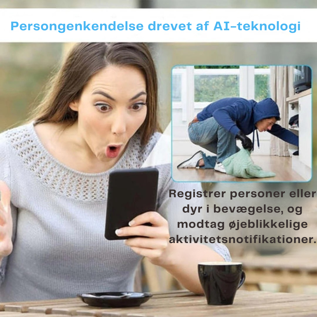 MiniKamera | Kompakt Sikkerhed med Nattesyn & Live Notifikationer
