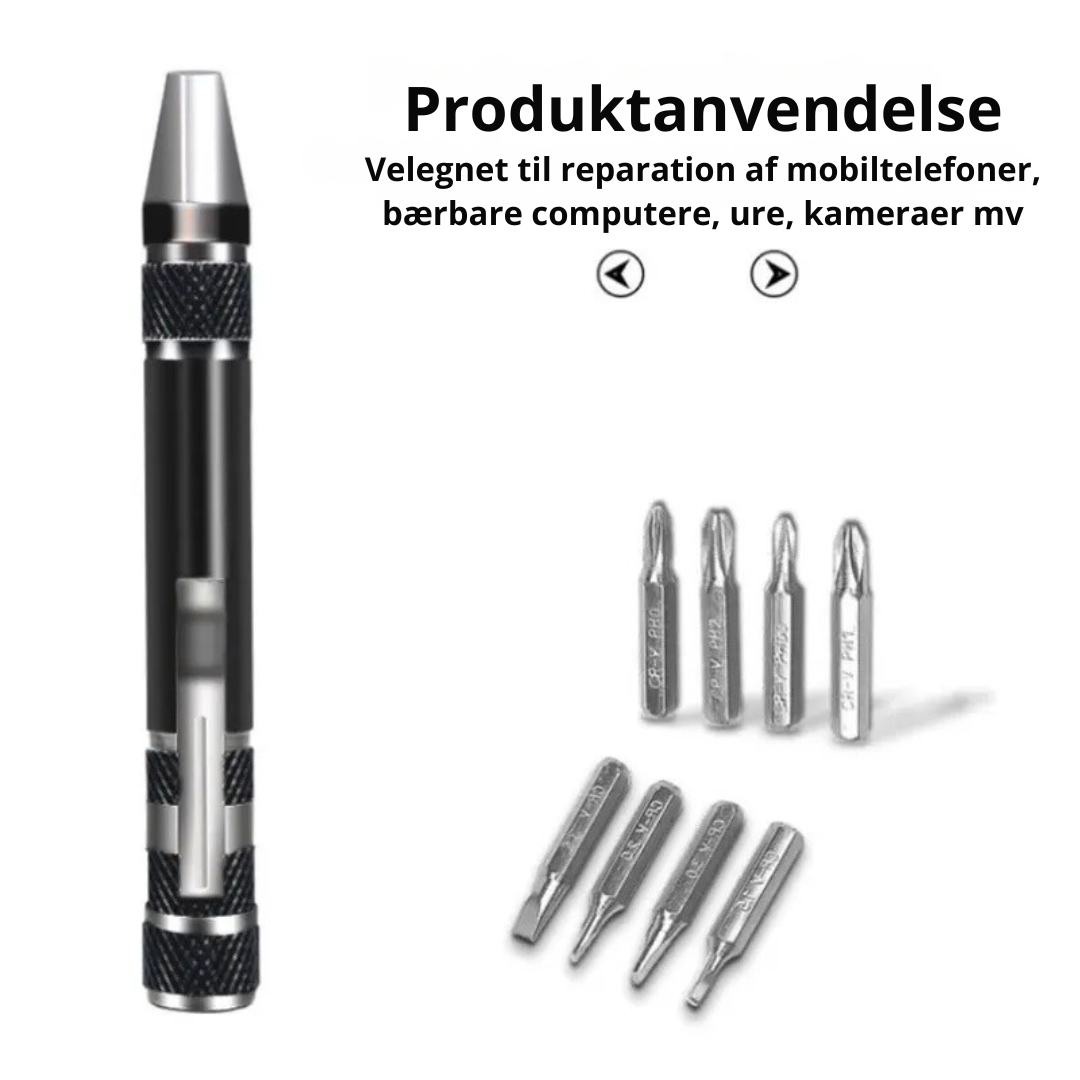 MultiVærktøj | 8-i-1 Mini Skruetrækker