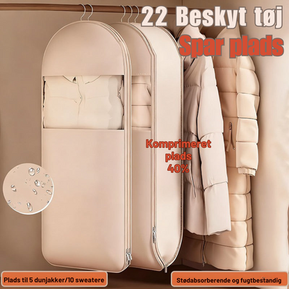 SpaceSaver | Pladsbesparende hængende tøjpose med selvkomprimerende lynlås