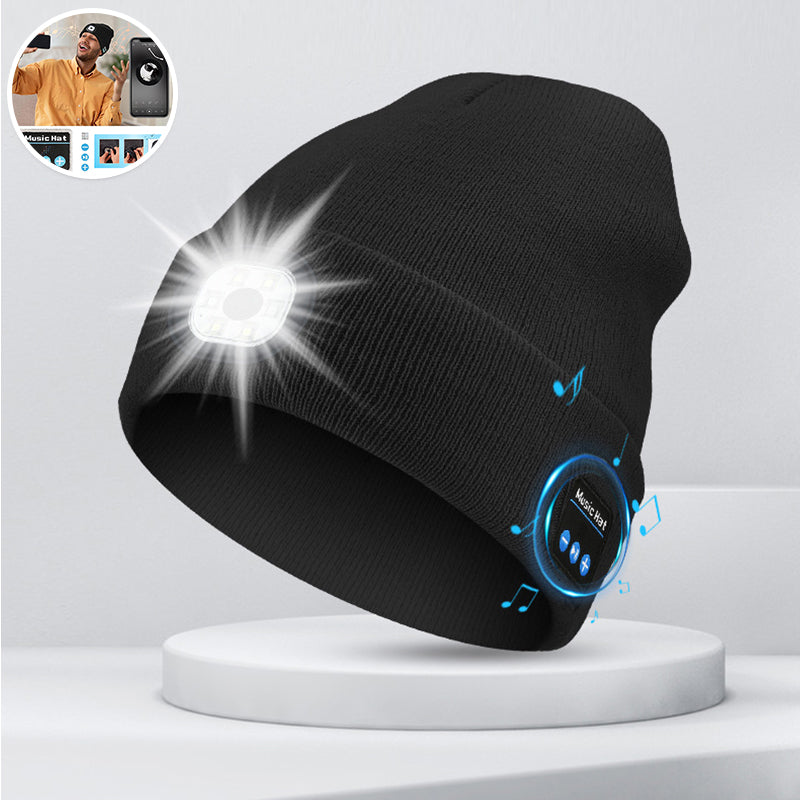 GlødTune | Multifunktionel LED Lys & Bluetooth Varm Hat