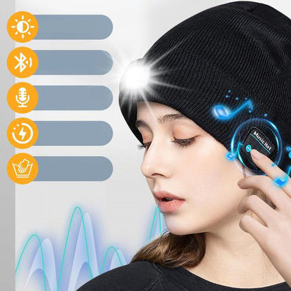 GlødTune | Multifunktionel LED Lys & Bluetooth Varm Hat