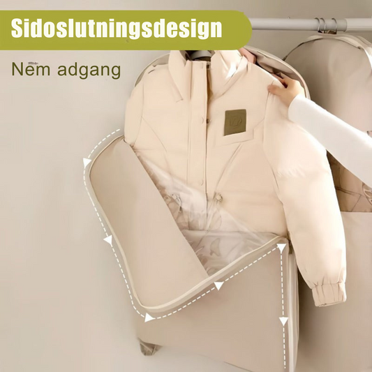 SpaceSaver | Pladsbesparende hængende tøjpose med selvkomprimerende lynlås