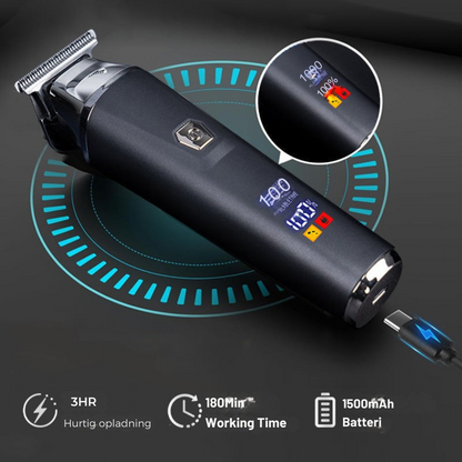 TrimSmart | Husholdnings digital skærm Professionelt elektrisk hårklippersæt