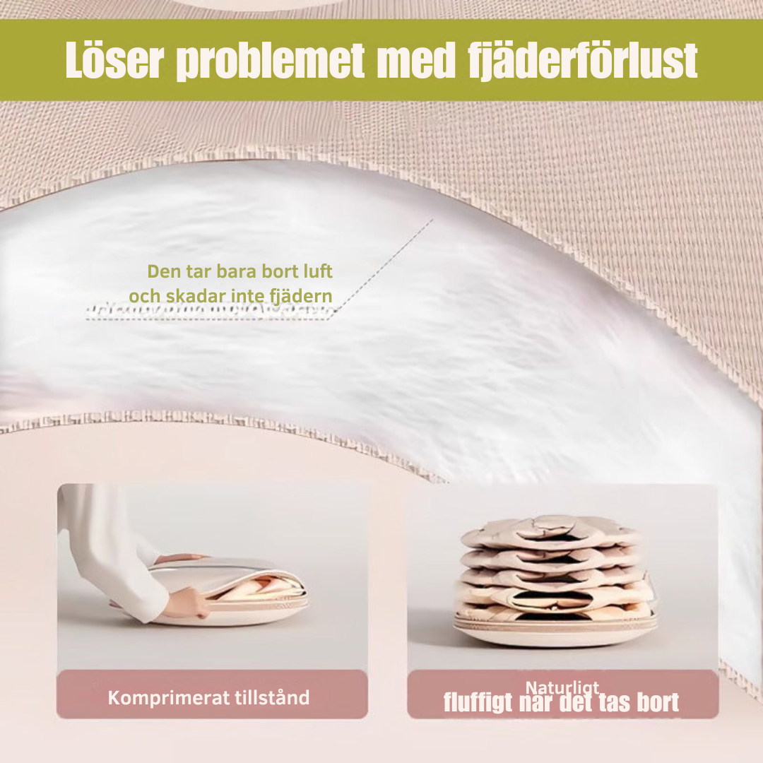 SpaceSaver | Pladsbesparende hængende tøjpose med selvkomprimerende lynlås