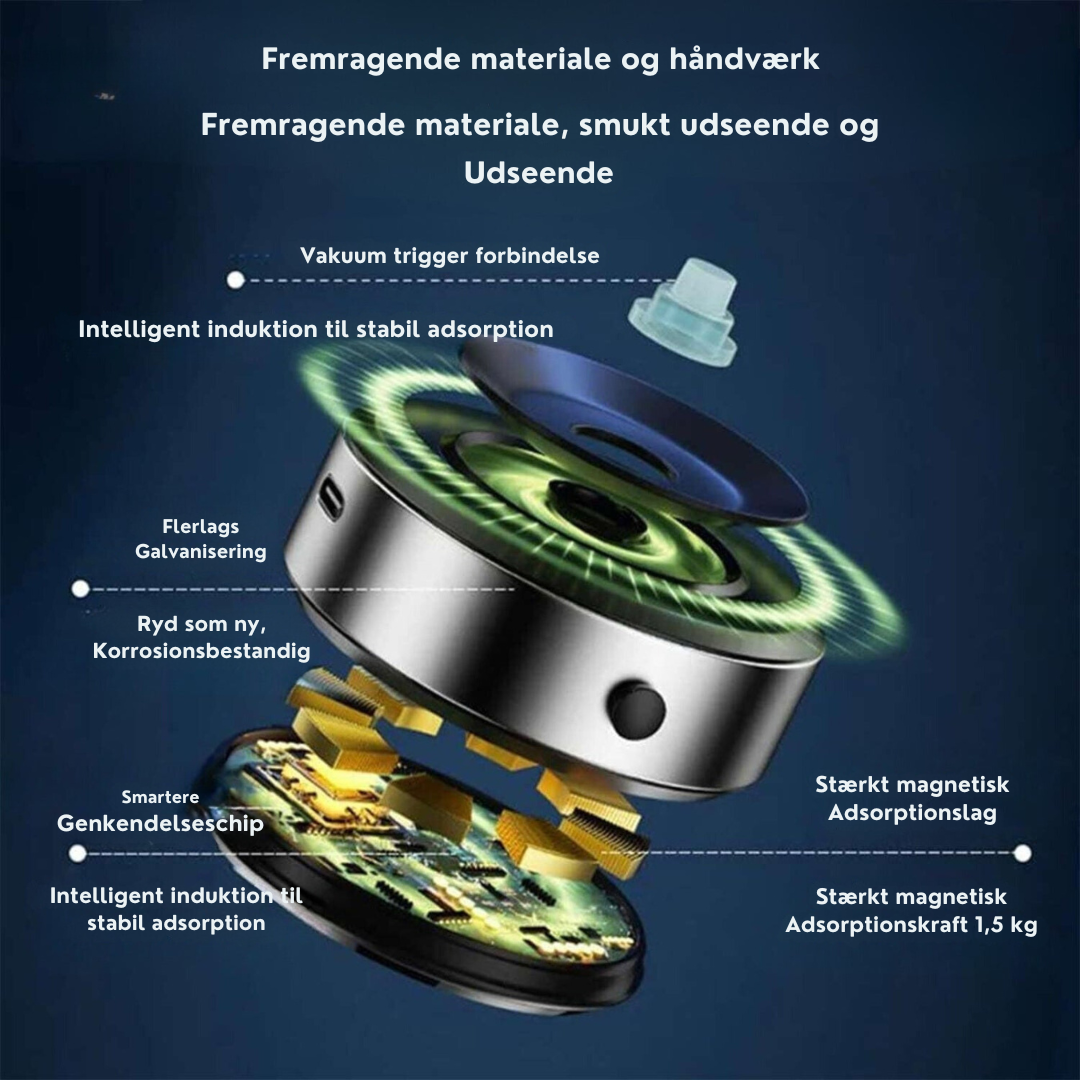 MagnetMonter | Bærbar 360° Bilmontering med Magnetisk Sugekop