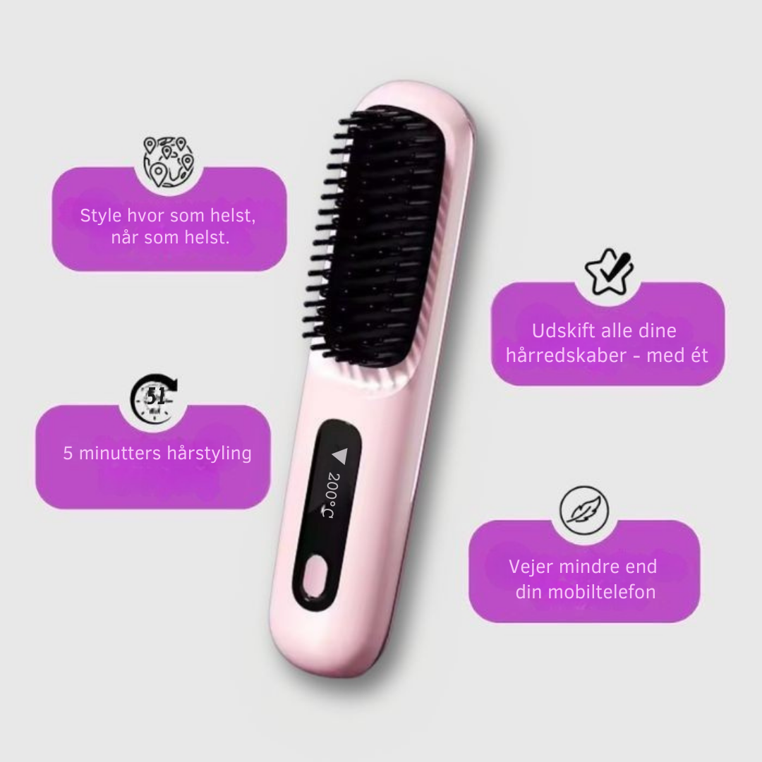 HårForm Bærbar Stylingborste | Locka, Torka & Platta
