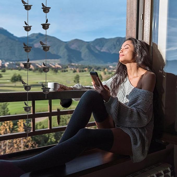 VandKunst | Smuk regnkæde med fugleba