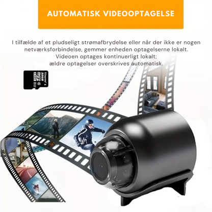 MiniKamera | Kompakt Sikkerhed med Nattesyn & Live Notifikationer