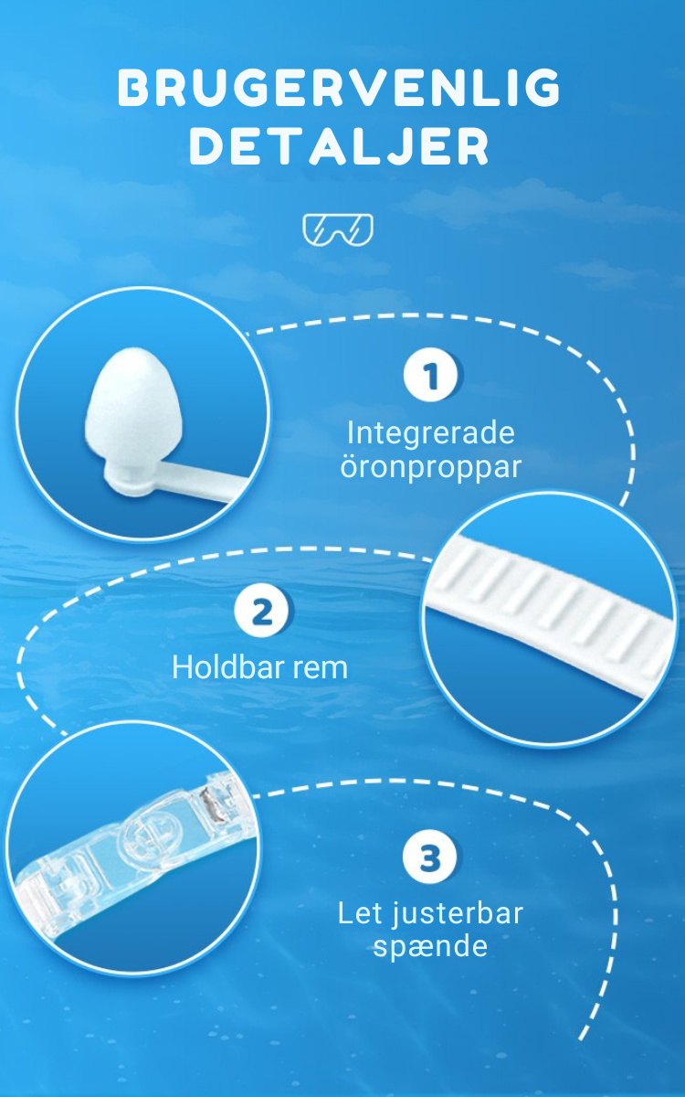 KlartSyn |  HD solbriller til børn med stor ramme, vandtætte og dugfrie