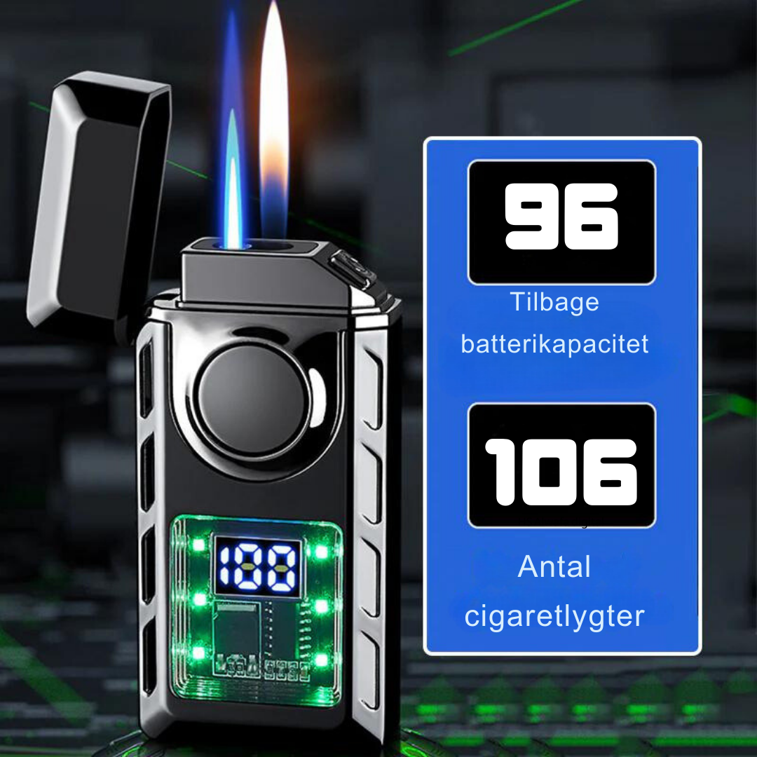 GlødLygte | Multifunktionel Double Flame Lighter med farvede lys