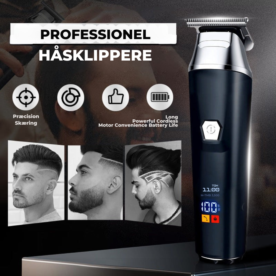 TrimSmart | Husholdnings digital skærm Professionelt elektrisk hårklippersæt