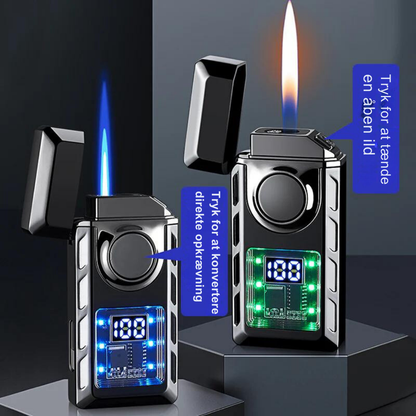 GlødLygte | Multifunktionel Double Flame Lighter med farvede lys