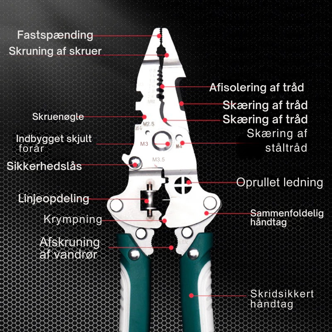 KabelMester | Multifunktionel sammenfoldelig skridsikker afisoleringstang