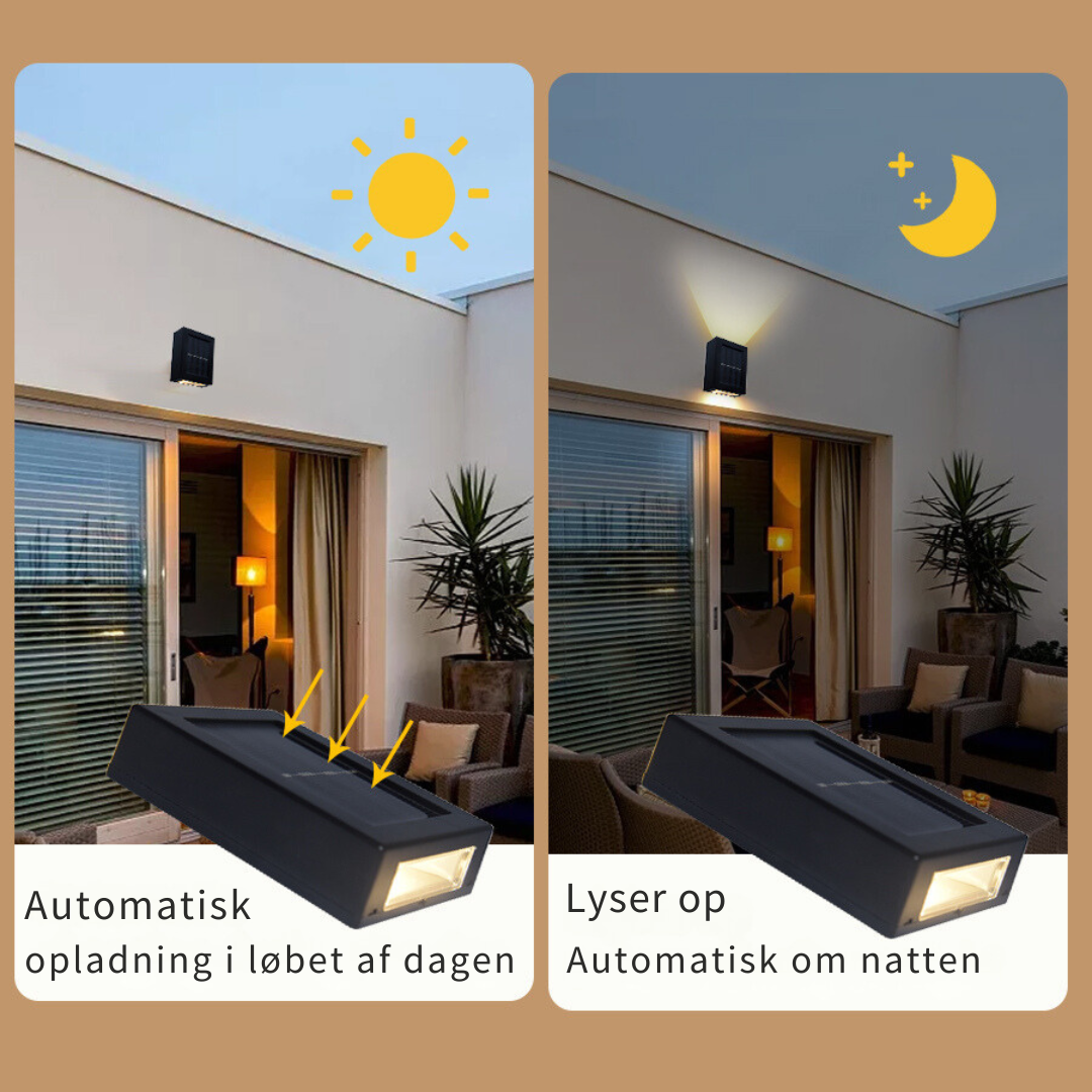 SolarGlow | Deluxe LED Væglamper - Skab den perfekte atmosfære i din have!