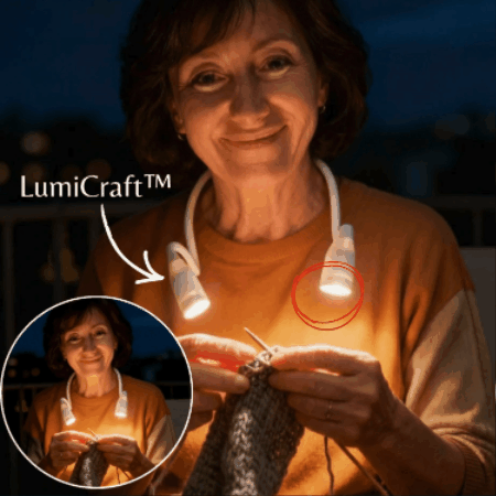 LumiCraft™ LED Håndfri Nakkelampe til Strik, Læsning & Håndarbejde