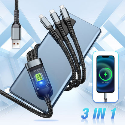 EnergiForbindelse | Det ultimative 3-i-1 flettede USB-hurtigladekabel